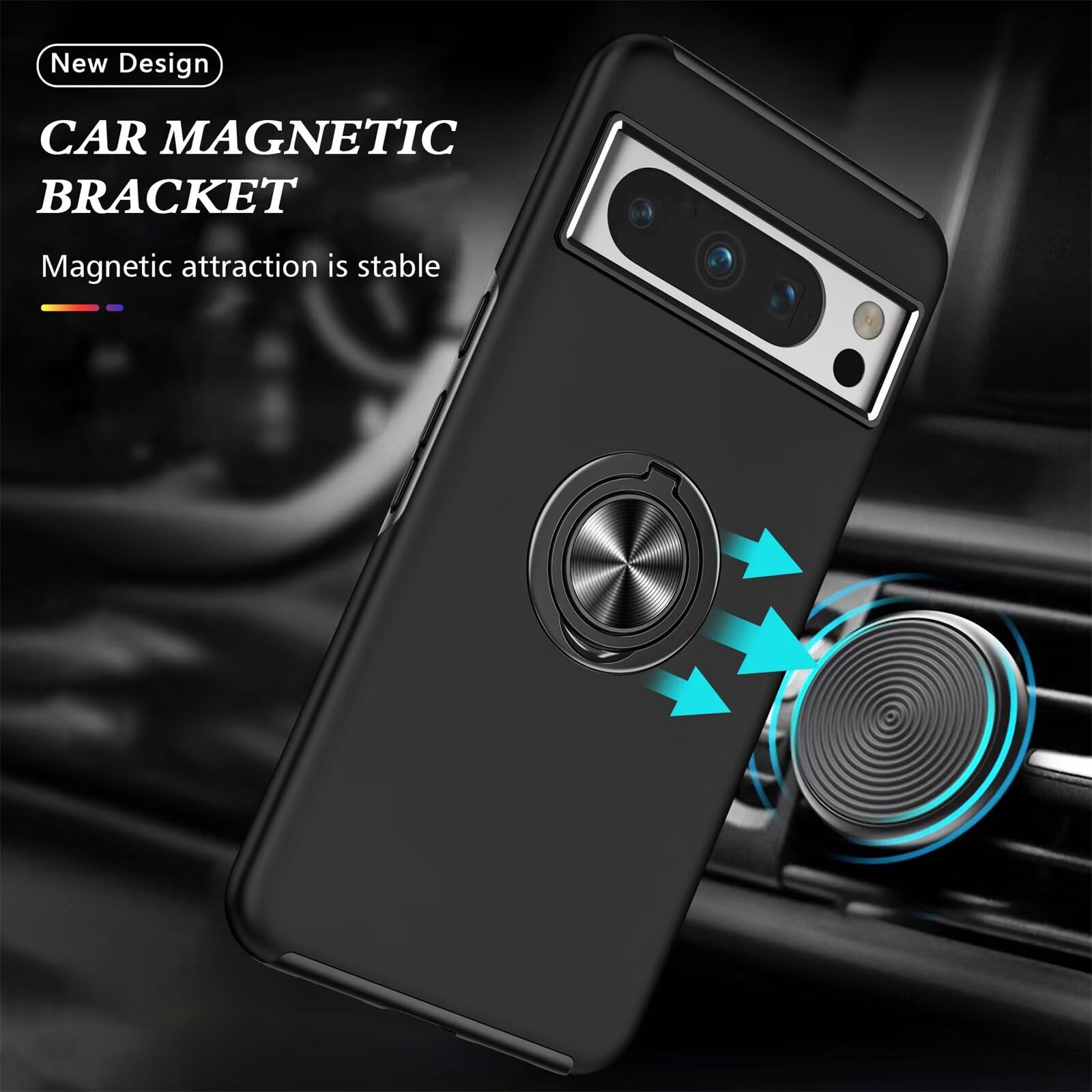 KARTXITAI Cover Compatibile con Google Pixel 8 Pro Custodia Trasparente Slim in Silicone TPU con Assorbimento degli Urti e Anti-Graffio-Stelle,luna,nuvole,cielo