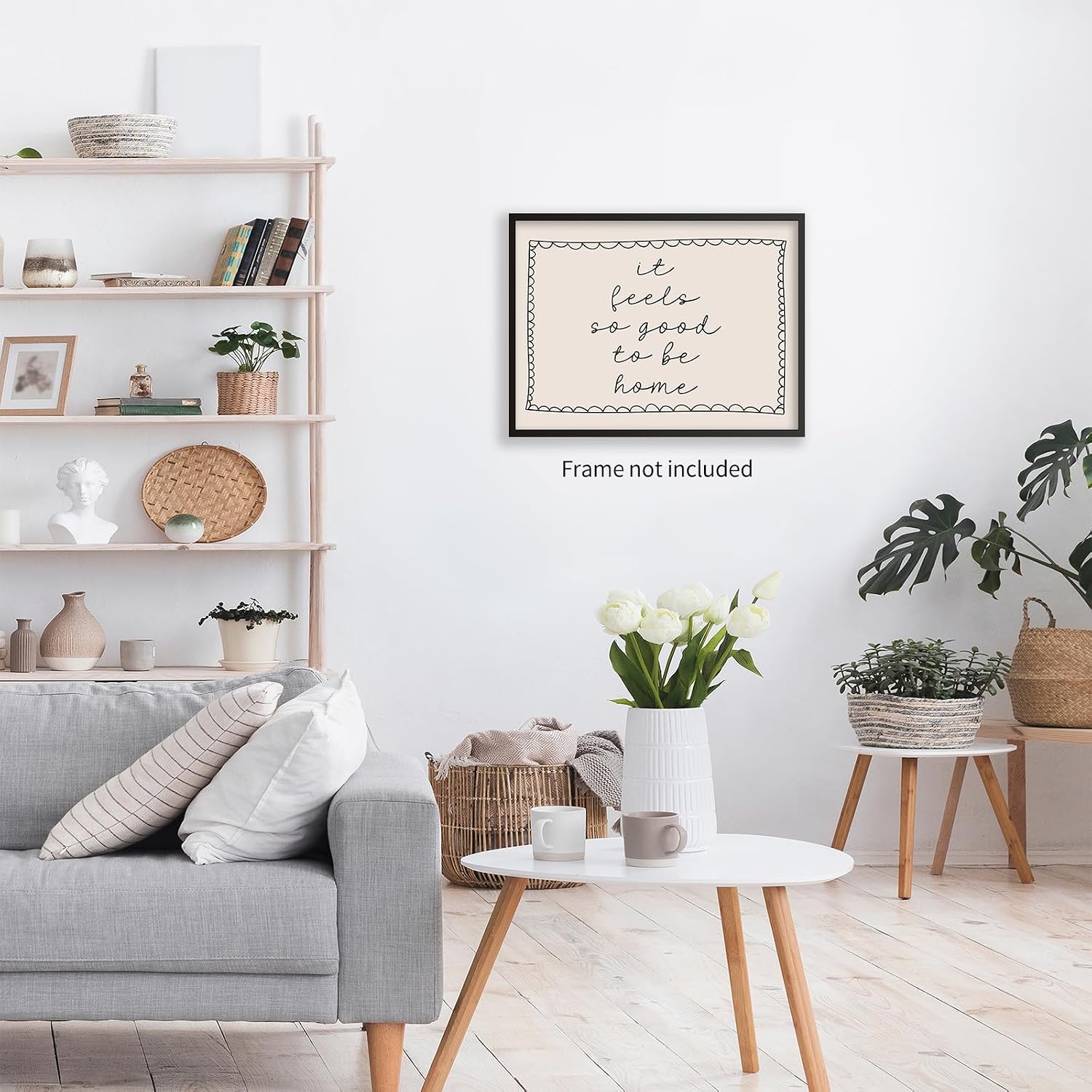 enttgo Black and White Daily Reminders Wall Art Affirmations Minimalist Quotes Poster It Feels So Good To Be Home Canvas Prints Living Room Bedroom Wall Decor 12X16 inch Unframed image 4