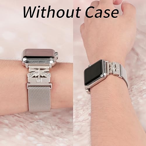 Miniatura 6 de YouthRun Correa magnética para mujer compatible con Apple Watch Band 1.496 in 1.575 in 1.614 in 1.654 in 1.732 in 1.772 in, correa de acero