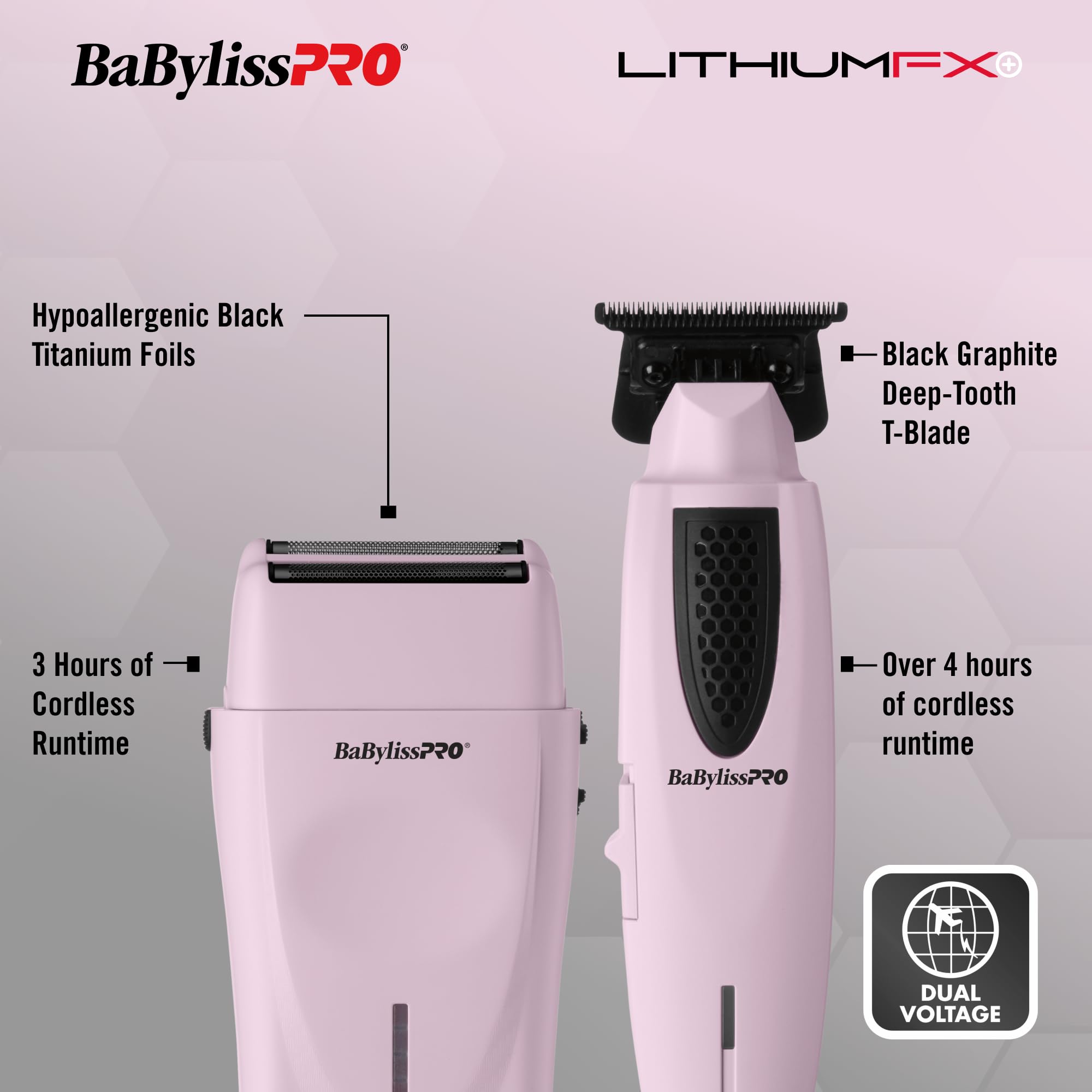 LithiumFX Cord/Cordless Lithium Ergonomic Hair Trimmers for Men