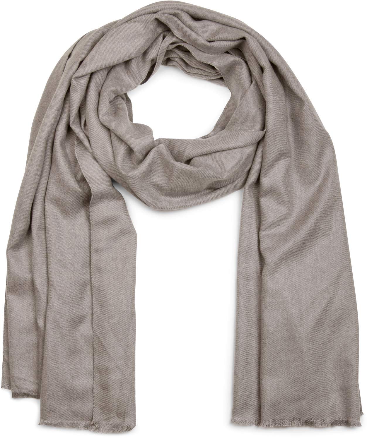 styleBREAKER soft solid color shawl scarf with fringes, wrap, unisex 01017070, Colour:Grey