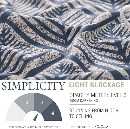 Miniatura 4 de JINCHAN - Cortinas 80% opacas con patrón geométrico, para sala de estar, dormitorio, oscurecimiento de habitación, con aislamiento térmico y ojales,