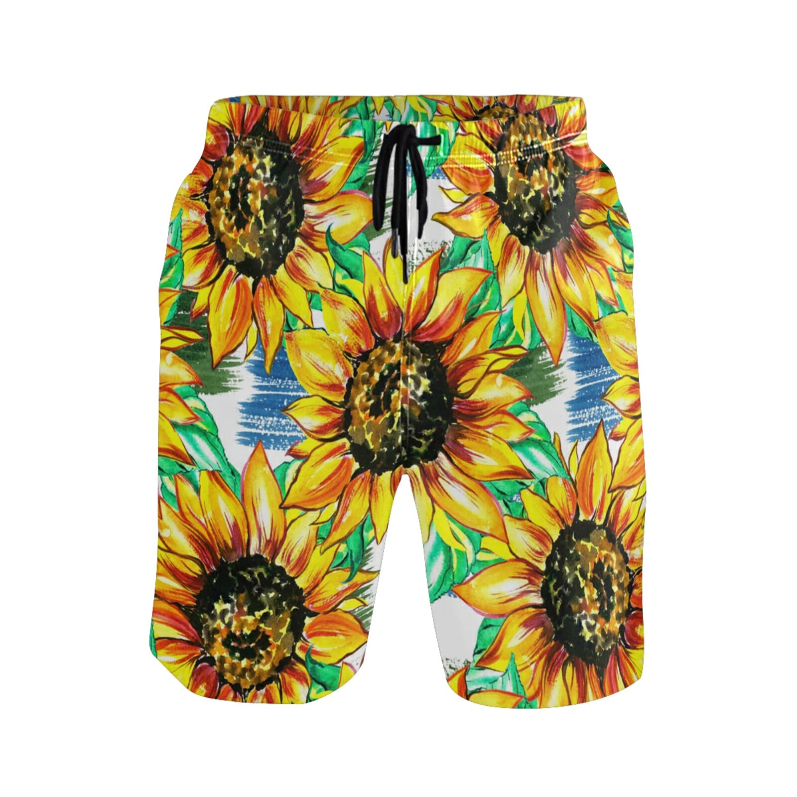 Linomo Men's Swim Shorts Sunflower Swimming Trunks Beach Shorts Quick Dry Surfing Board Shorts for Men Multicoloured
