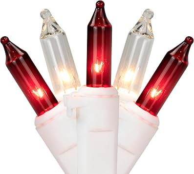 Northlight Mini Incandescent Christmas Lights - Red and Clear - 20.25 White Wire - 100ct