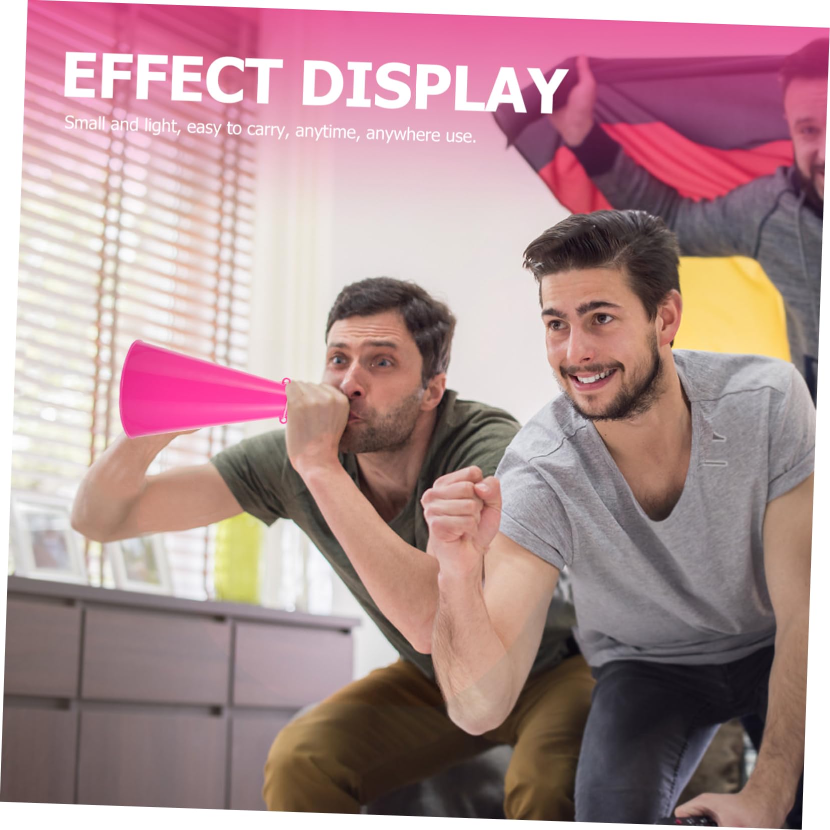 Toyvian Megafono Festa Plastica Rosa Tromba Portatile Altoparlante per Feste Sportivi Celebrazioni Allaperto