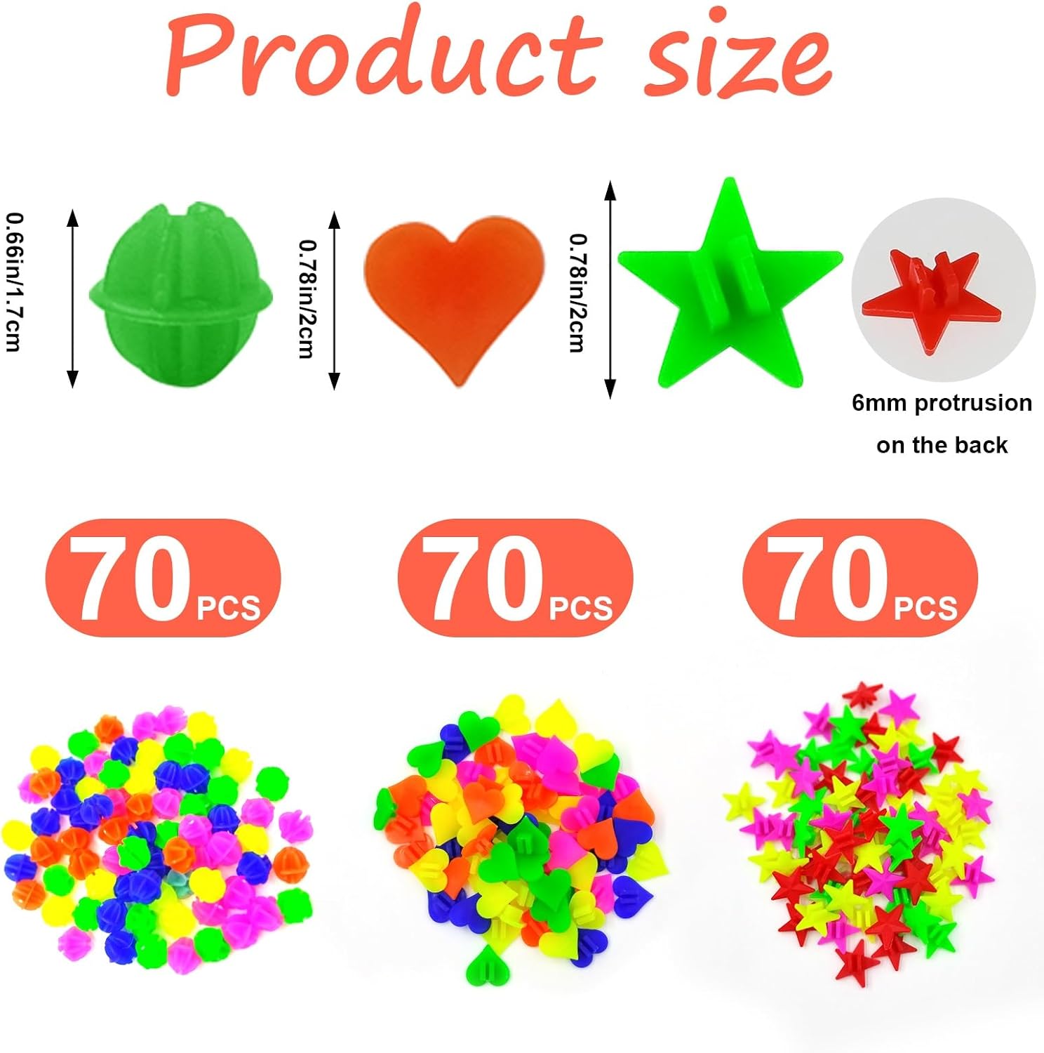 210 Pcs Bike Wheel Spokes Beads, Colorful Plastic Clip Beads Bicycle Bike Spoke Decorations, Children's Bike Spokes Accessoriess Wheel Decorations Covers for Kids Girls, Assorted Color and 3 Shapes