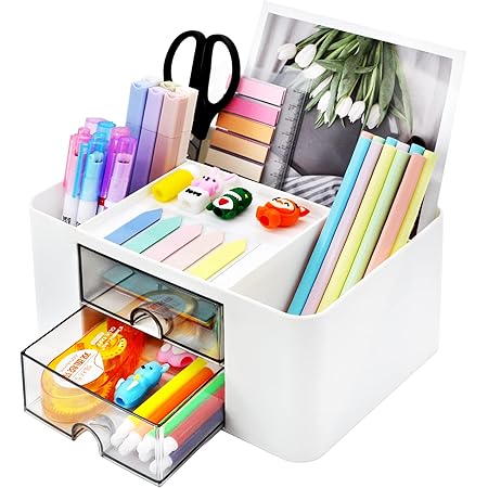 Desk Organisers Tidy White W Cute Sticker,Stationary Organiser, Desk ...