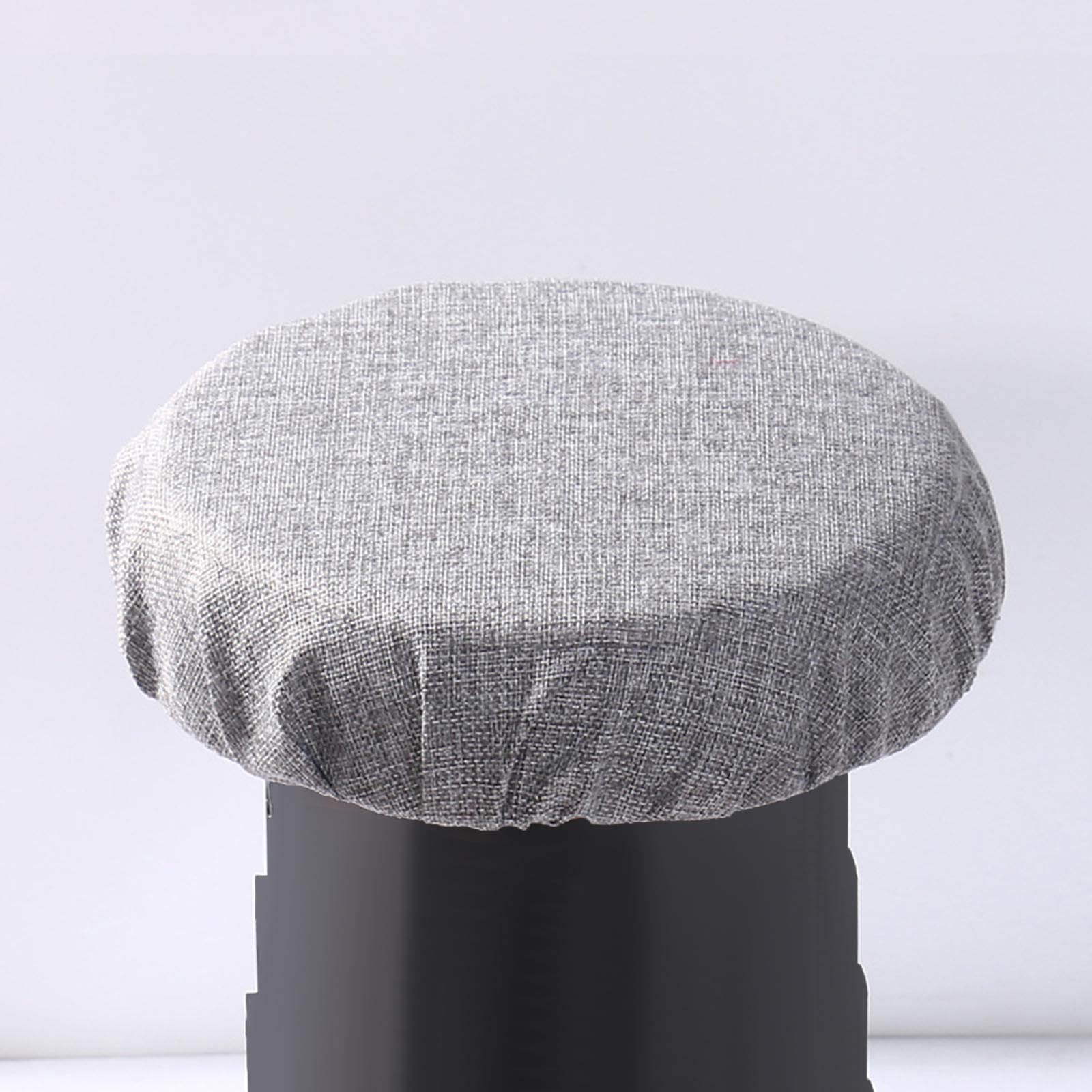Harayaa Collapsible Telescopic Stool with Cushion Seat for Indoor/Outdoor Use, Imitation Linen, Gray, Gray Imitation Linen - Image 4