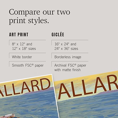 Miniatura 7 de Lantern Press 8x12 Inch Art Print Wall Decor, Ballard, Seattle, Washington, Wooden Boat