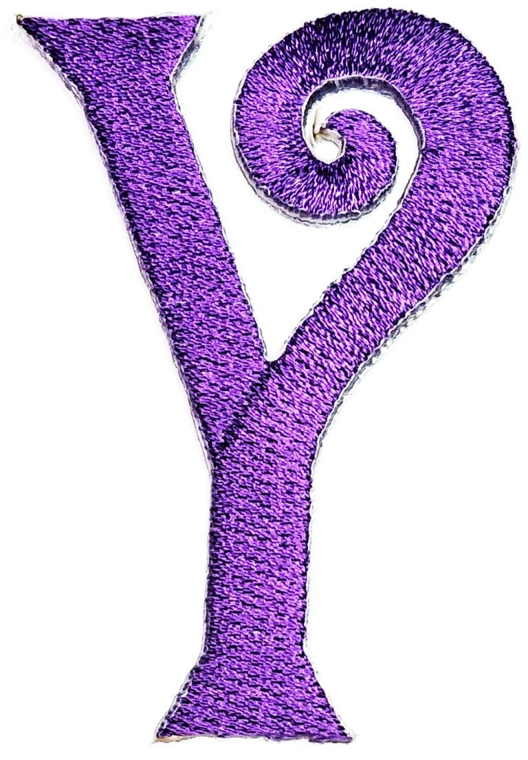 2.4 in. Cute Purple Alphabet Letter Y Patch Novelty Letters A to Z