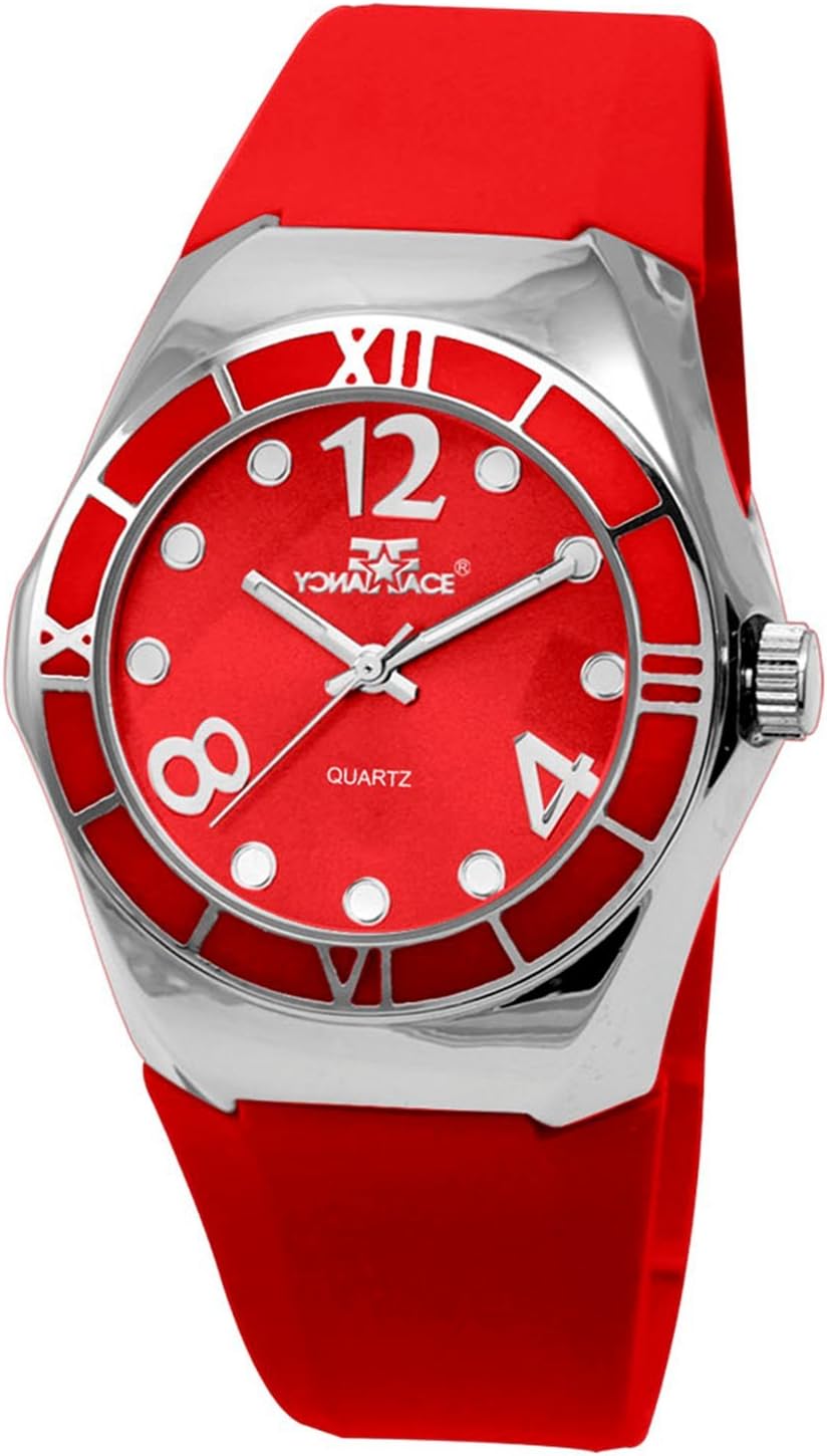 Fancy Face Women's FF1083-Red Analog Display Japanese Quartz Red Watch