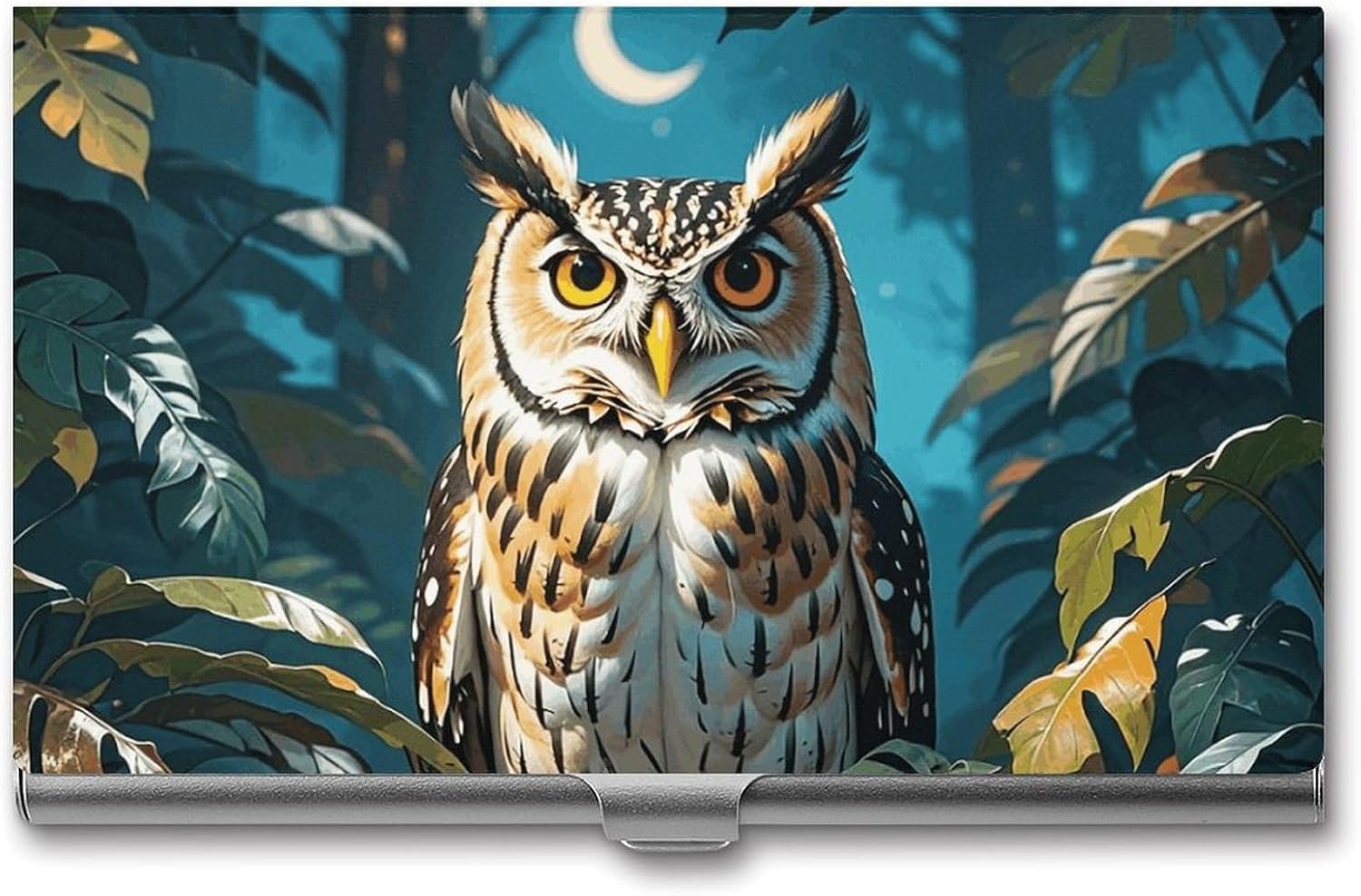 Owl Nocturnal Business Card Holder Slim Credit Card Case