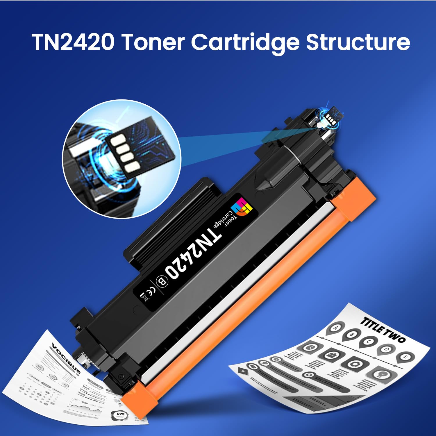 TN2420 TN-2420 Cartucho de tóner Compatible para Brother MFC-L2710DW DCP-L2530DW HL-L2350DW HL-L2375DW MFC-L2750DW (2Negro, 6000 páginas) — view 4