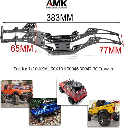 Miniatura 4 de Kit de chasis RC Viga de fibra de carbono LCG para 1/10 RC Rock Crawle, Gen3 fibra de carbono LCG Kit de rieles de chasis de chasis LCG, rieles de