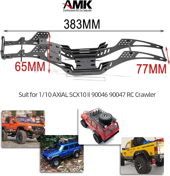 RC Chassis Kit Frame Girder LCG Carbon Fiber for 1/10 RC Rock Crawle, Gen3 Carbon Fiber LCG Chassis Rails Kit, Lightweight Thickened Cheater Rigs Frame Rails for 1/10 RC Rock Crawler Axial SCX10