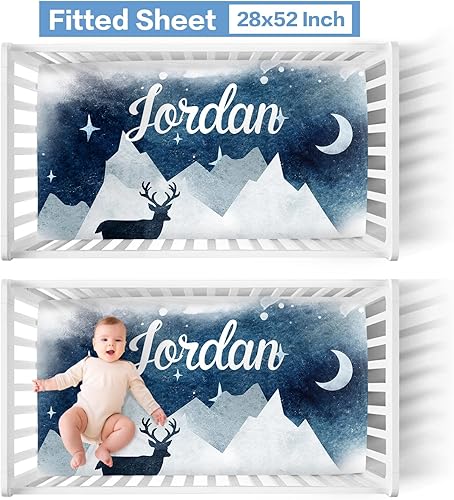 Miniatura 3 de Juego de ropa de cama personalizado para cuna para bebé, juegos personalizados para cuna de bebé con nombre, juego de ropa de cama de guardería para