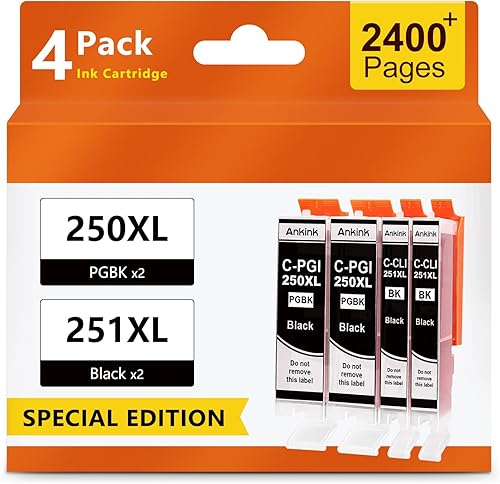 Miniatura 1 de PGI-250XL - Cartuchos de tinta compatibles con Canon 250 251 XL PGI-250 CLI-251 Cannon 250XL 251XL Uso con PIXMA MX922 MX920 IX6820 IP8720 MG5420