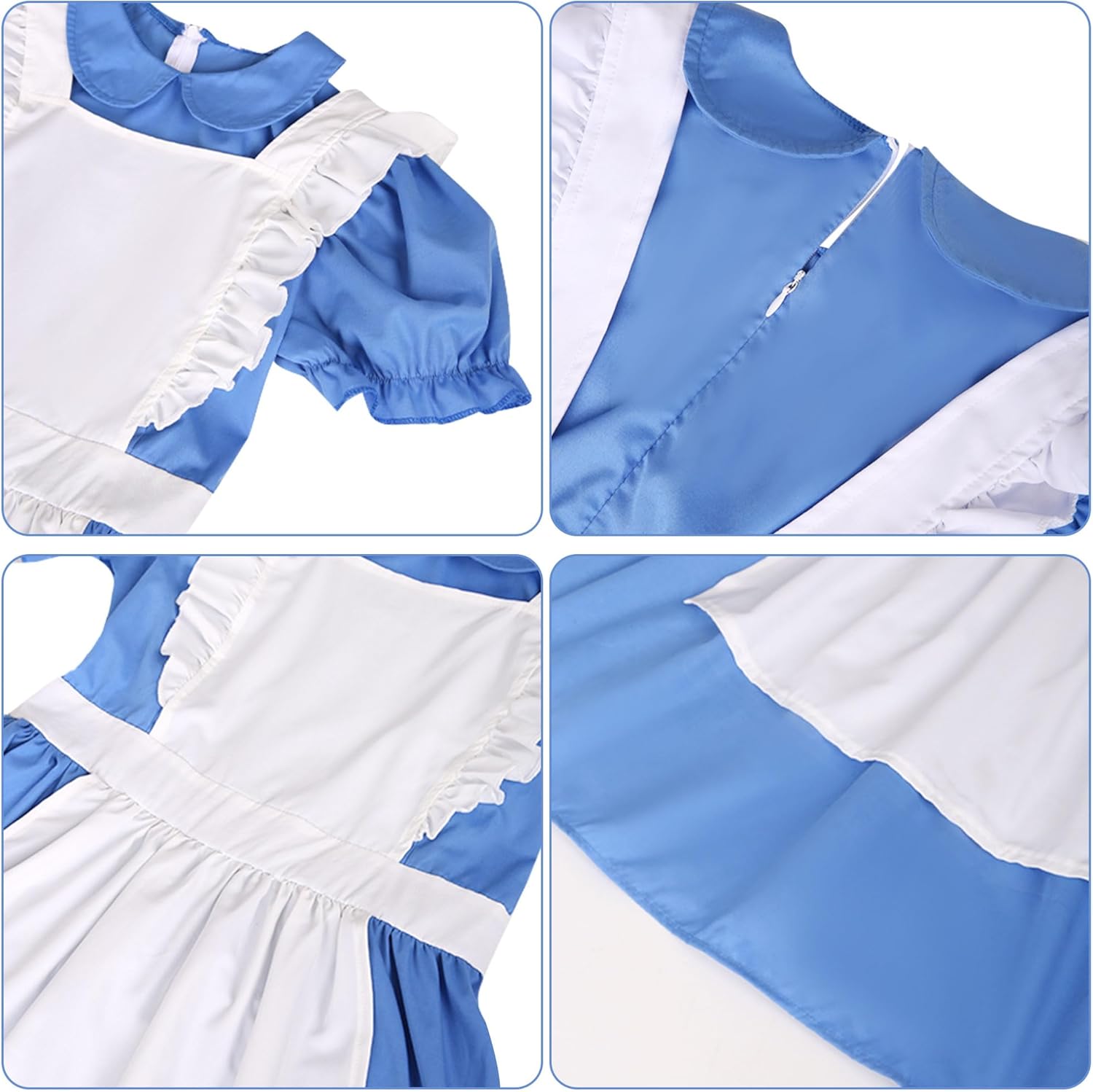 CICOCI Adult Halloween Costume Womens Fairy Tales Charactor Blue Dress Cosplay Full Set