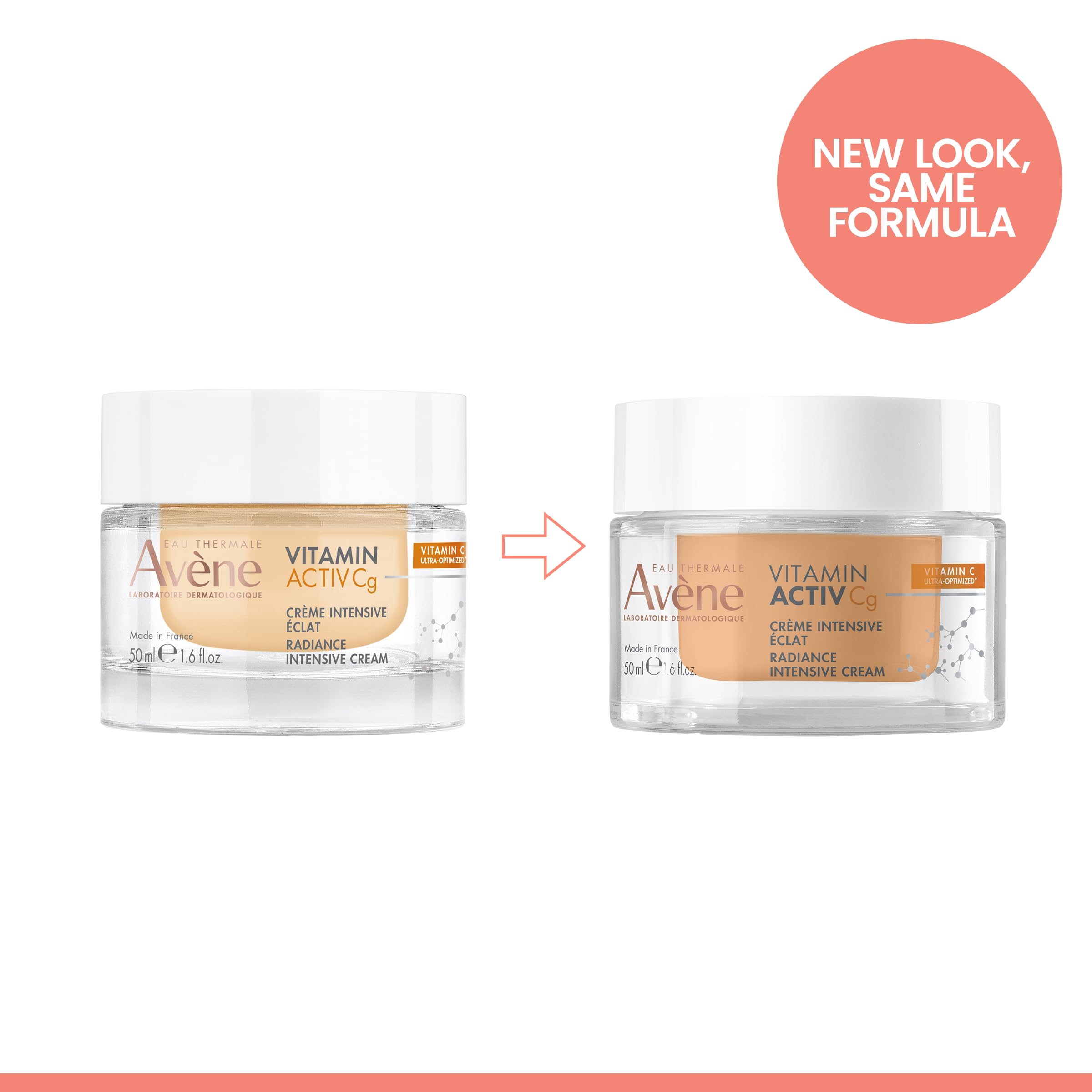 AVÈNE Vitamin Activ Cg - Crema Intensiva Illuminante Antietà Viso - 50 ml | Crema giorno - Vitamina Cg, Niacinamide, Acido Ialuronico - Leviga le rughe, uniforma e illumina l'incarnato