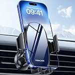 Miracase Phone Holder for Car Air Vent, Stability via Clip & Metal Hook Car Phone Holder Mount, 360°Cell Phone Holder Car Mount Fits iPhone 17 16 15 Pro Max 14 Samsung and All Phones