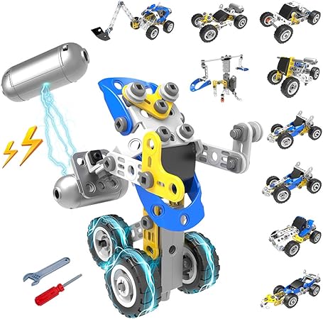 Amazon おもちゃ組み立てセット 10イン1 モーター駆動 113ピース Diy ステム車両組み立てエンジニアリングおもちゃセット 子供 男の子 女の子 5 6 7 8 9 10歳以上 おもちゃ おもちゃ