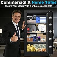 Vista 9 de [2026 Upgraded] -35 Mins True Fireproof Safe for Home -7.0 Cu Ft Large Heavy Duty Safe, Safe Box Fireproof Waterproof, Large Document Safe with