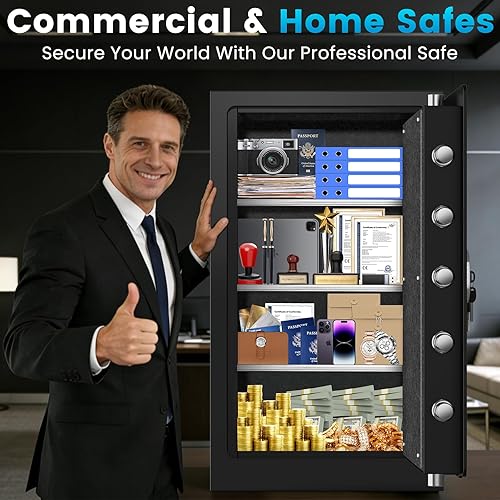 Miniatura 9 de [2026 Upgraded] -35 Mins True Fireproof Safe for Home -7.0 Cu Ft Large Heavy Duty Safe, Safe Box Fireproof Waterproof, Large Document Safe with
