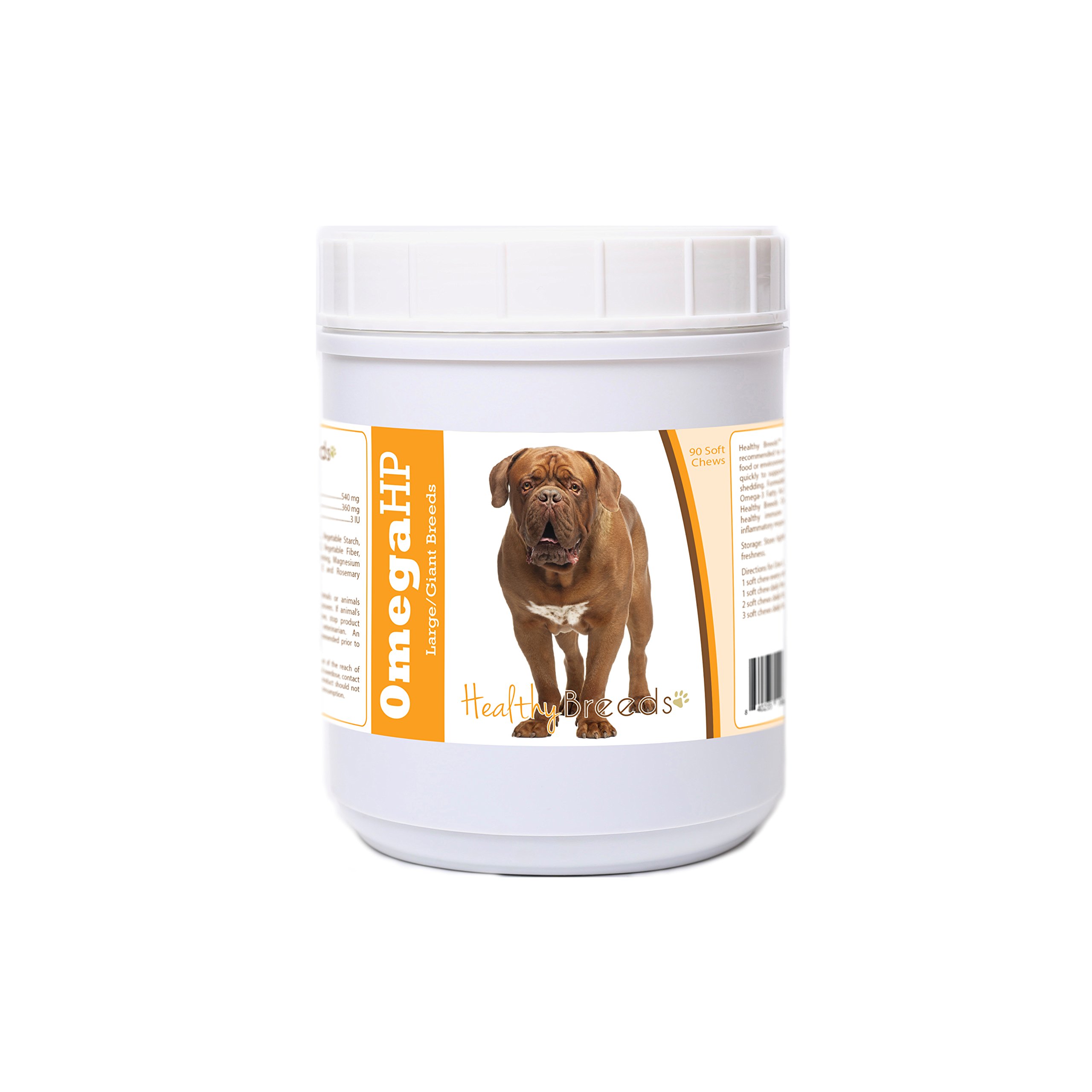 Healthy Breeds Dogue de Bordeaux Omega HP Fatty Acid Skin and Coat Support Soft Chews 90 Count
