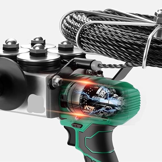 Automatic Wire Stringing Machine, 50M/Min Cordless Stringing Machine, Wire Threading Tool with Gloves, Hidden Cable Pulling Machine, Electric Threading Machine for Construction Hydropower(Section 15 b