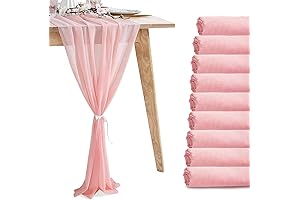 Baby Pink Sheer Table Runner 12"x120"