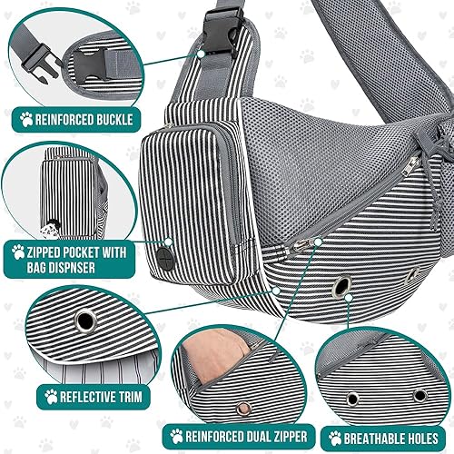 Miniatura 4 de PetAmi Transportador de perro para perros pequeños bolsa de transporte para cachorros bolsa de transporte para llevar gato mediano correa cruzada