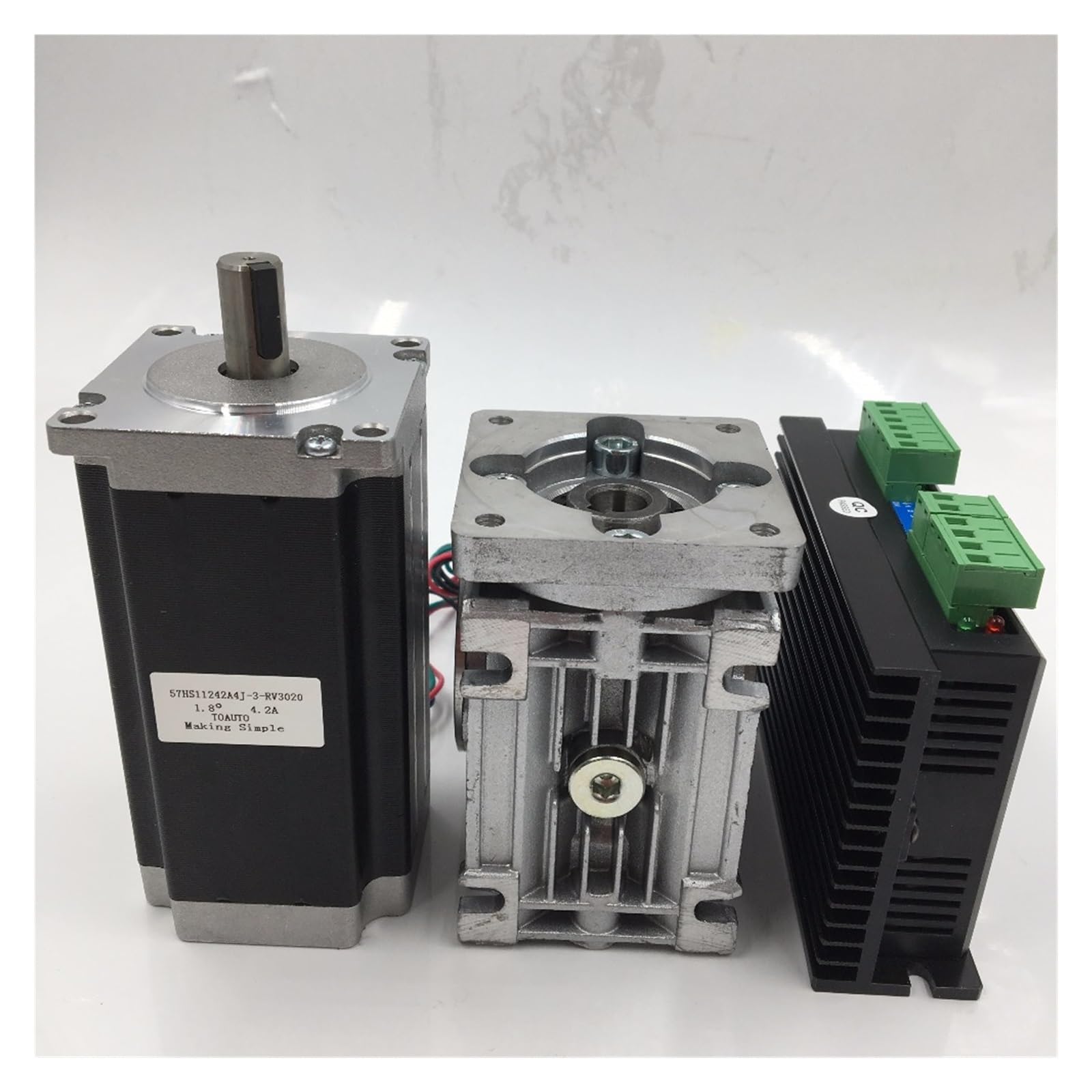 Nema23 silnik krokowy L56mm 50:1 przekładnia ślimakowa reduktor prędkości 2ph 55Nm 3A ze sterownikiem krokowym 24-50VDC zestaw CNC,Napęd elektryczny