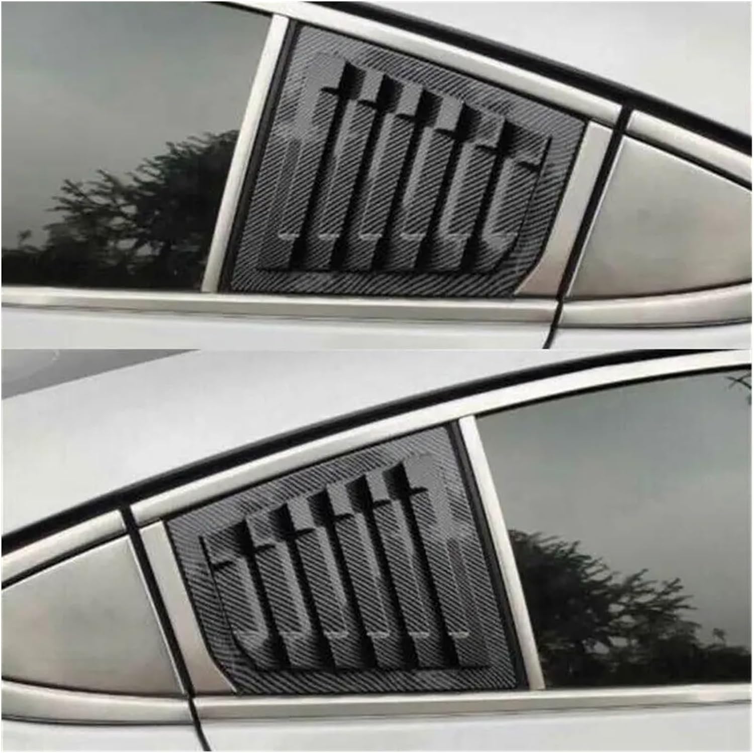 Fit for Chevy Cruze 2016-2019 Car Rear Louver Window Side Shutter Cover Trim Sticker Vent Scoop ABS Accessories(Gloss Black)