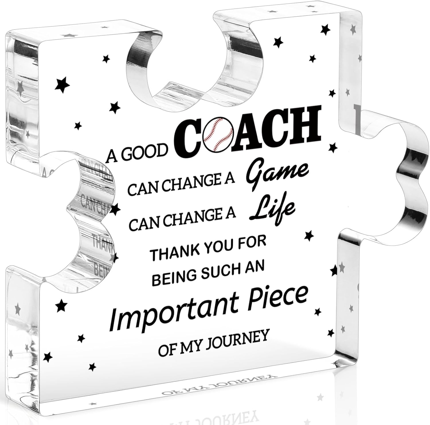 Funnli Baseball Coach Gifts Acrylic Plaque, Thank You Birthday Christmas Thanksgiving Gifts for Baseball Coach Hockey Soccer Football Volleyball Team Fitness Instructor