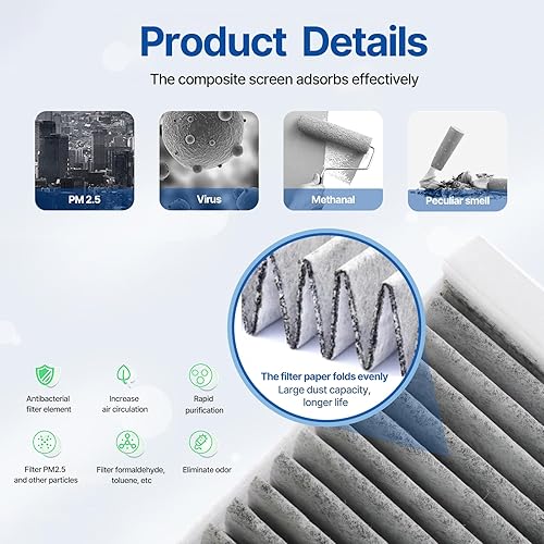 Miniatura 3 de RUITO Filtro de aire de cabina, se adapta a IS300 2016-2023, IS350 2014-2023, IS500 2022-2023, RC300 2016-2022, RC350 2015-2022, GS F 2016-2020,