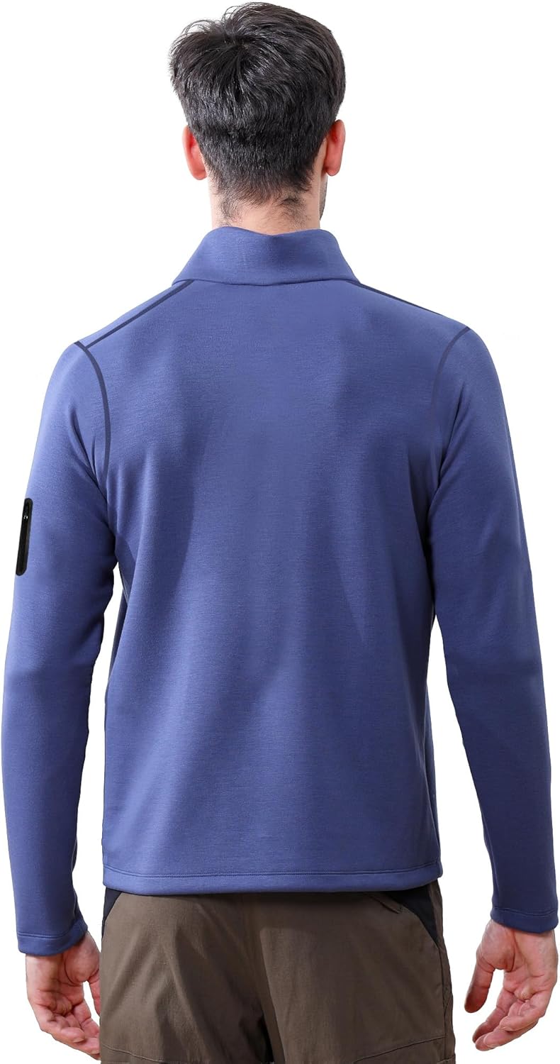 Men's Long Sleeve Running Shirts 1/4 Zip Pullover Mens Moisture Wicking Quick Dry Athletic Workout Shirts Gym Golf