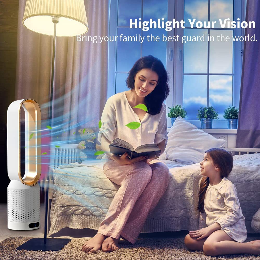 Solace Ventilatore a Torre,Ventilatore Senza Pale, 20 pouces,Oscillante a 80°,Con Telecomando, 8 Velocità,Timer 2 ore, Ventilatore a Torre per Soggiorno e Camera da Letto (04.)