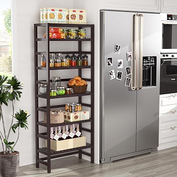 Homykic Bamboo 6-Tier Bookshelf and Closet System Bundle, Espresso