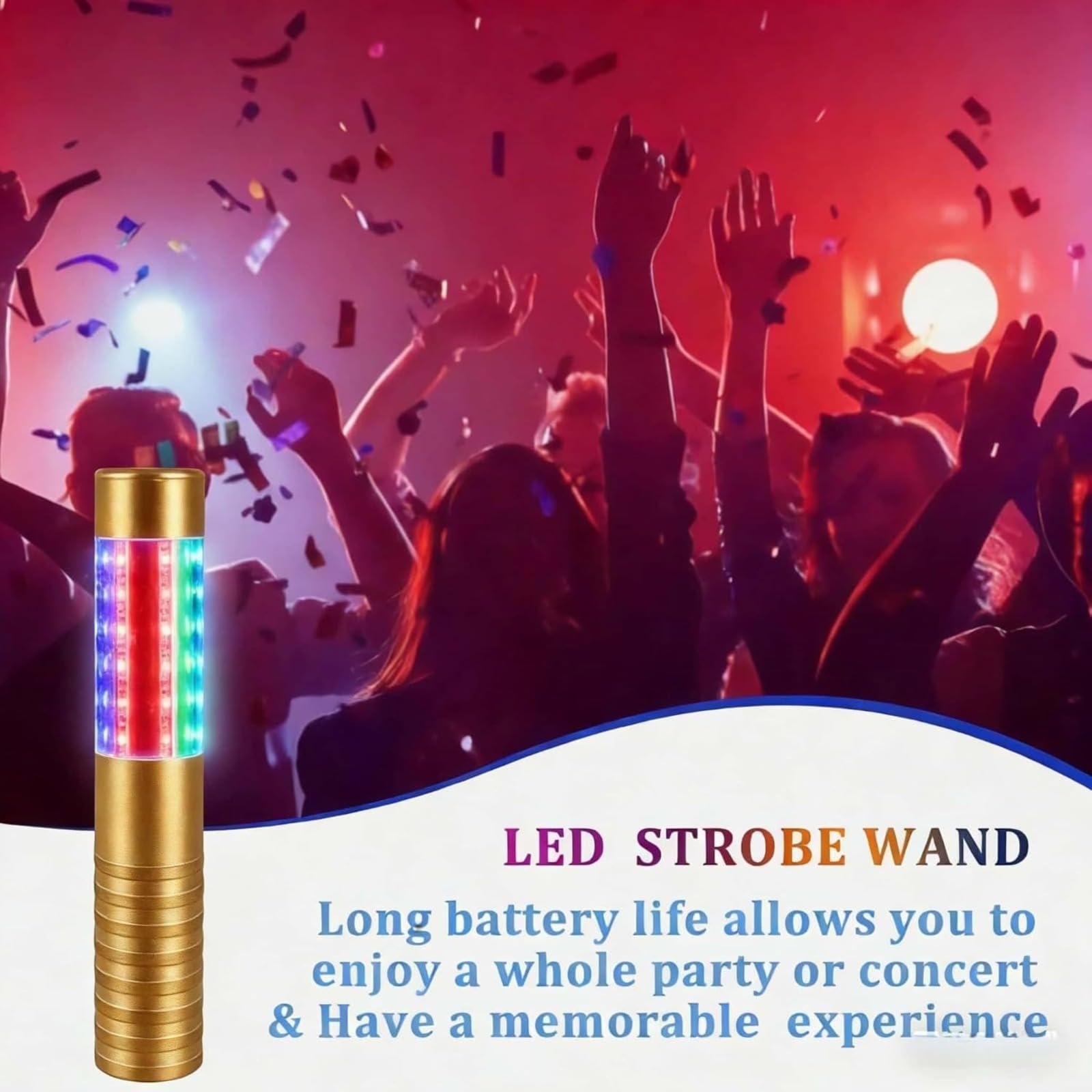 2 confezioni LED Bottle Lights – Ricaricabile Strobe Sticks and Luminous Sticks for Champagne Bottles Bar, Club, Party, Birthday, Wedding, Event(oro)