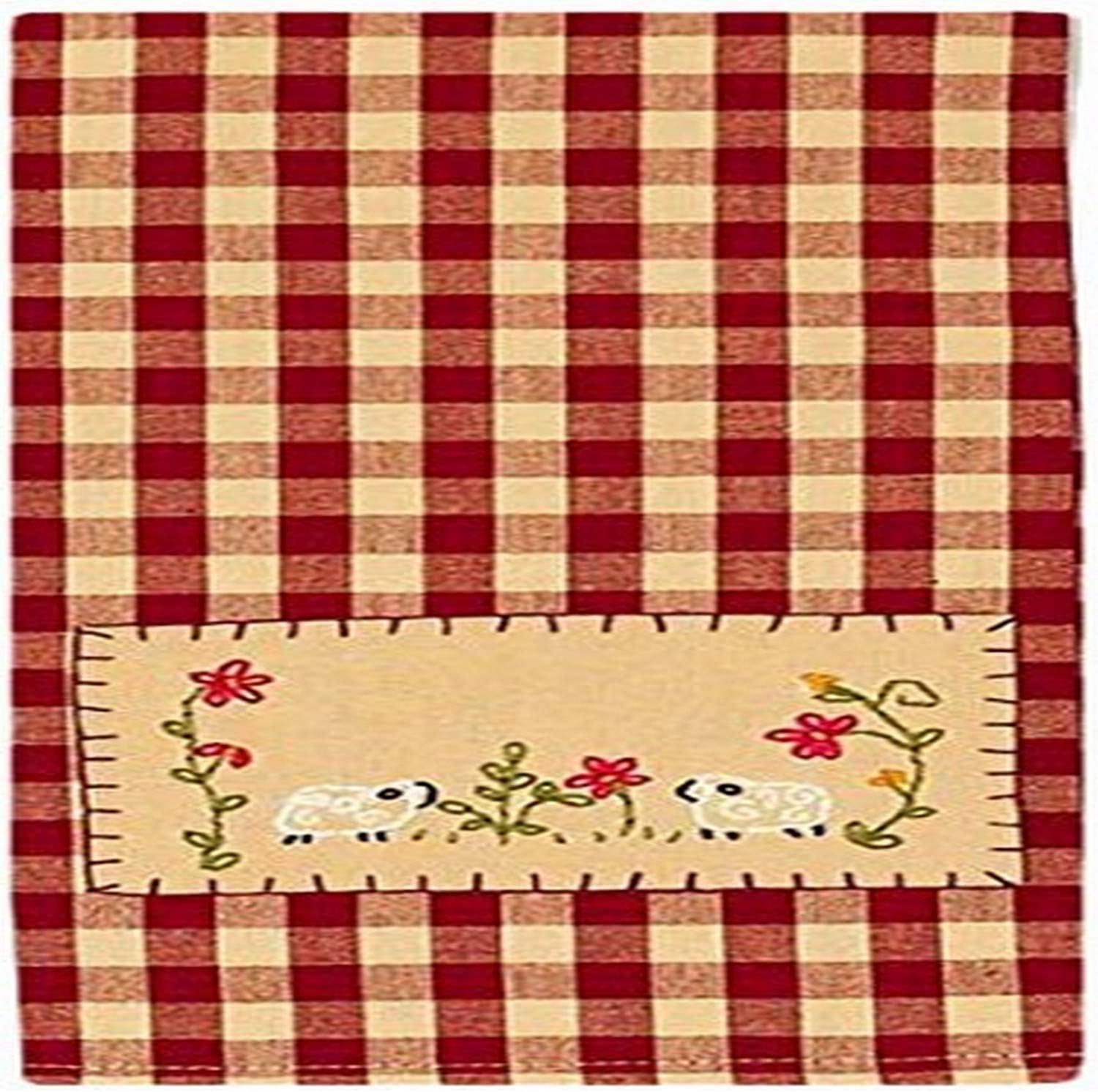 Home Collection by Raghu Two Sheep Barn and Nutmeg Towel, 18 x 28", Red Set of 2