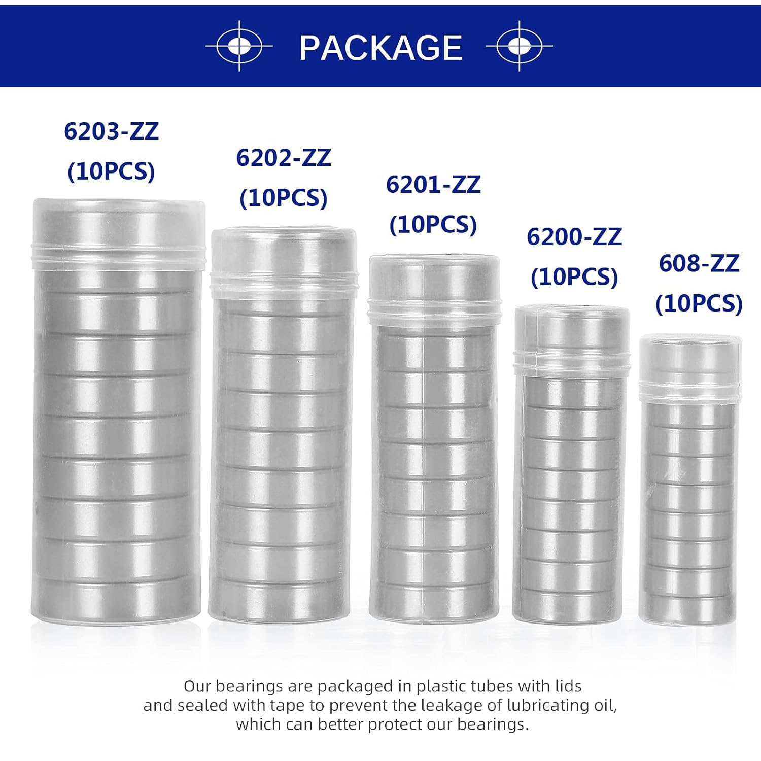 10PCS ABEC-5 608 6200 6201 6202 6203 6204 6205 6206 6207 6208 ZZ 2RS Metal Seal Deep Groove Ball Bearing 12x32x10mm(Black,6200 10X30X9MM_ABEC 3)