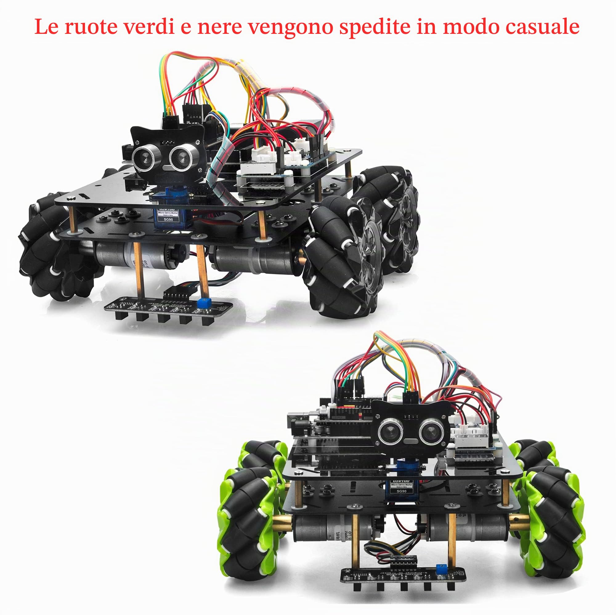 OSOYOO Omni-directinal Mecanum Wheels Robot Car Kit per Arduino Mega2560|Telaio in metallo Motore a corrente continua Robot STEM educativo telecomandato | Codifica fai-da-te per adolescenti adulti