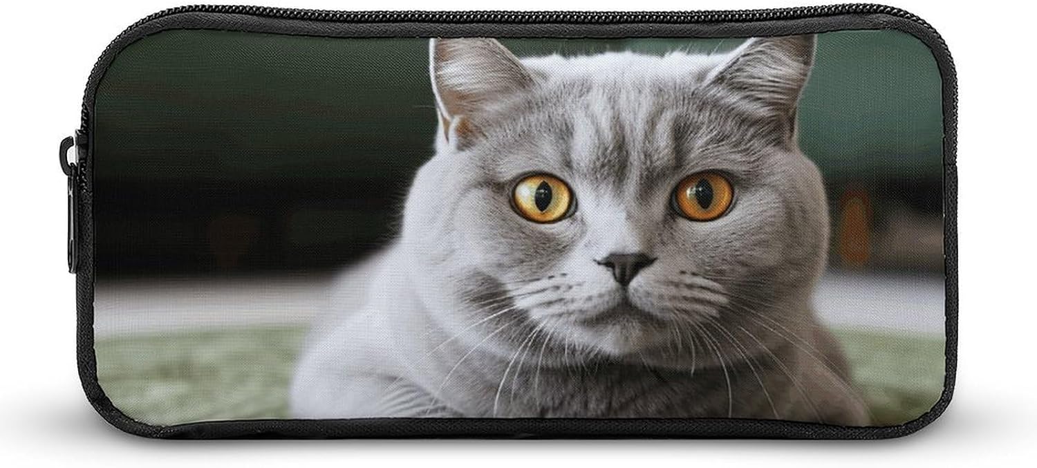 Lightweight Cat Carpet Pencil Pouch with Metal Zipper