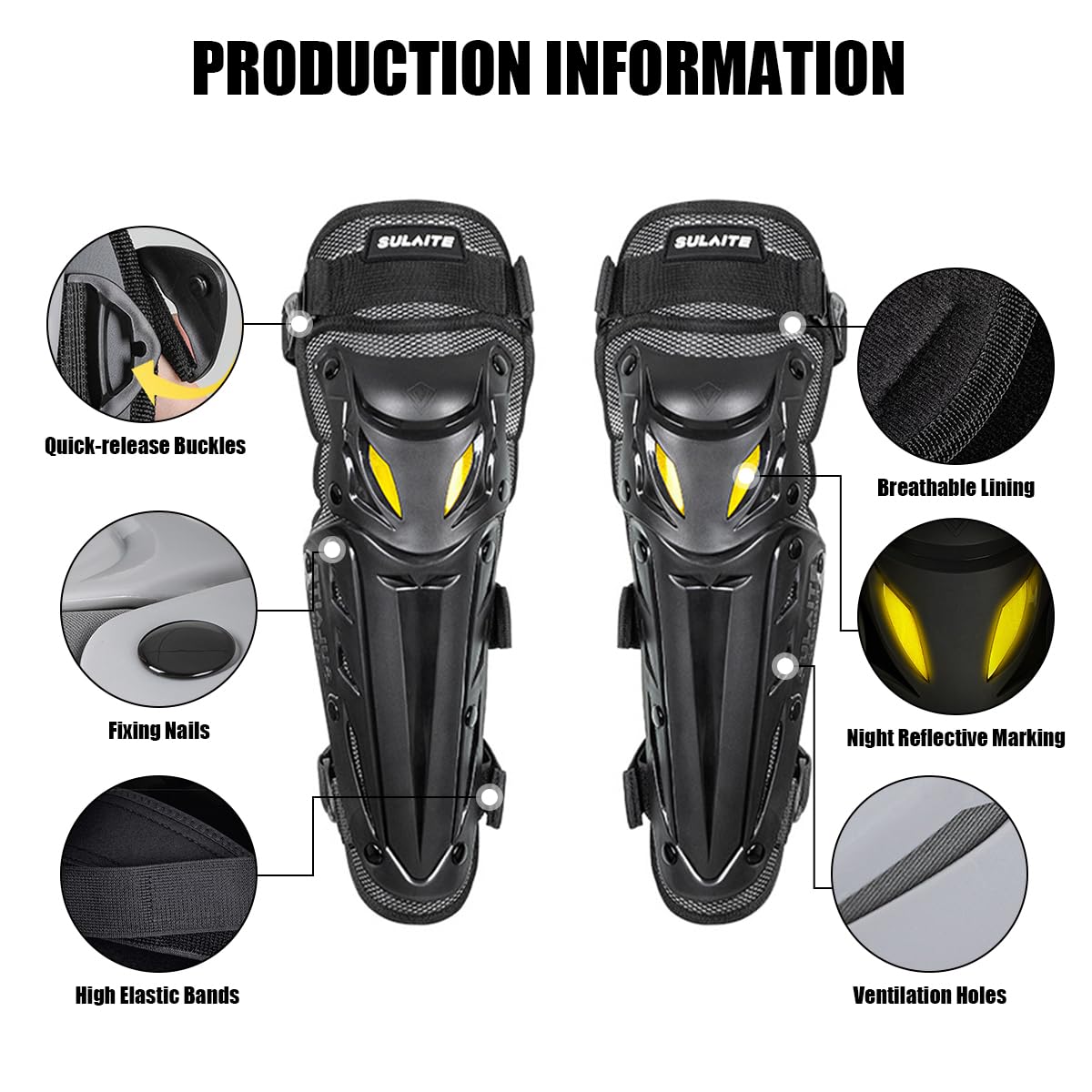 Knieprotektoren Motorrad,Knieschoner MTB,Motorrad Knieprotektoren mit Hochfester PP-Schale und Hochdichter EVA-Polsterung,3 Hochelastische Bänder für Eine Sichere Fixierung