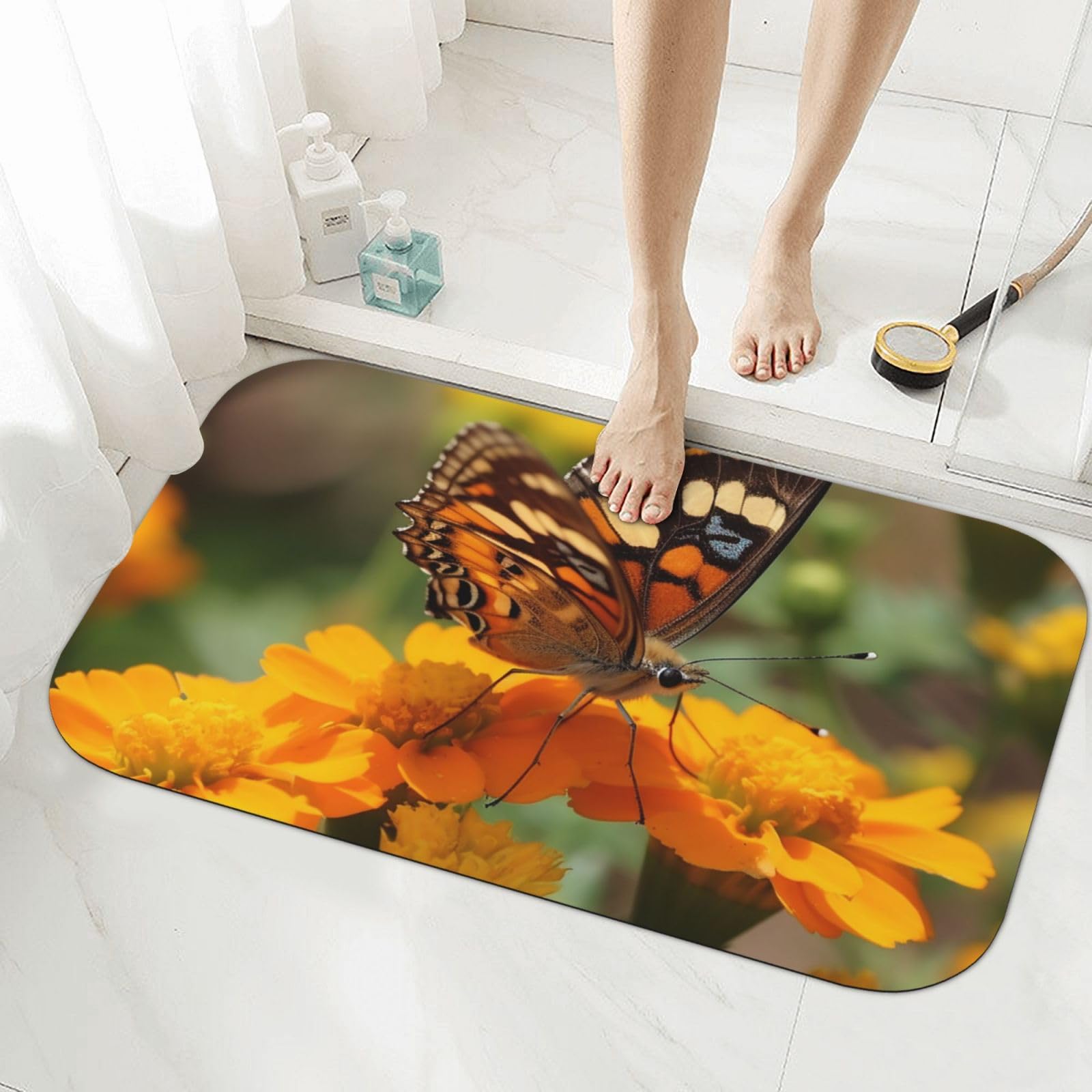 Terre de diatomée tapis de bain en pierre absorbant et antidérapant pour la douche