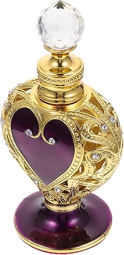 LALAFINA 1 botella de perfume de cristal, botella de vidrio vacía con aroma decorativo vintage, botella de aceite esencial recargable para mujeres y