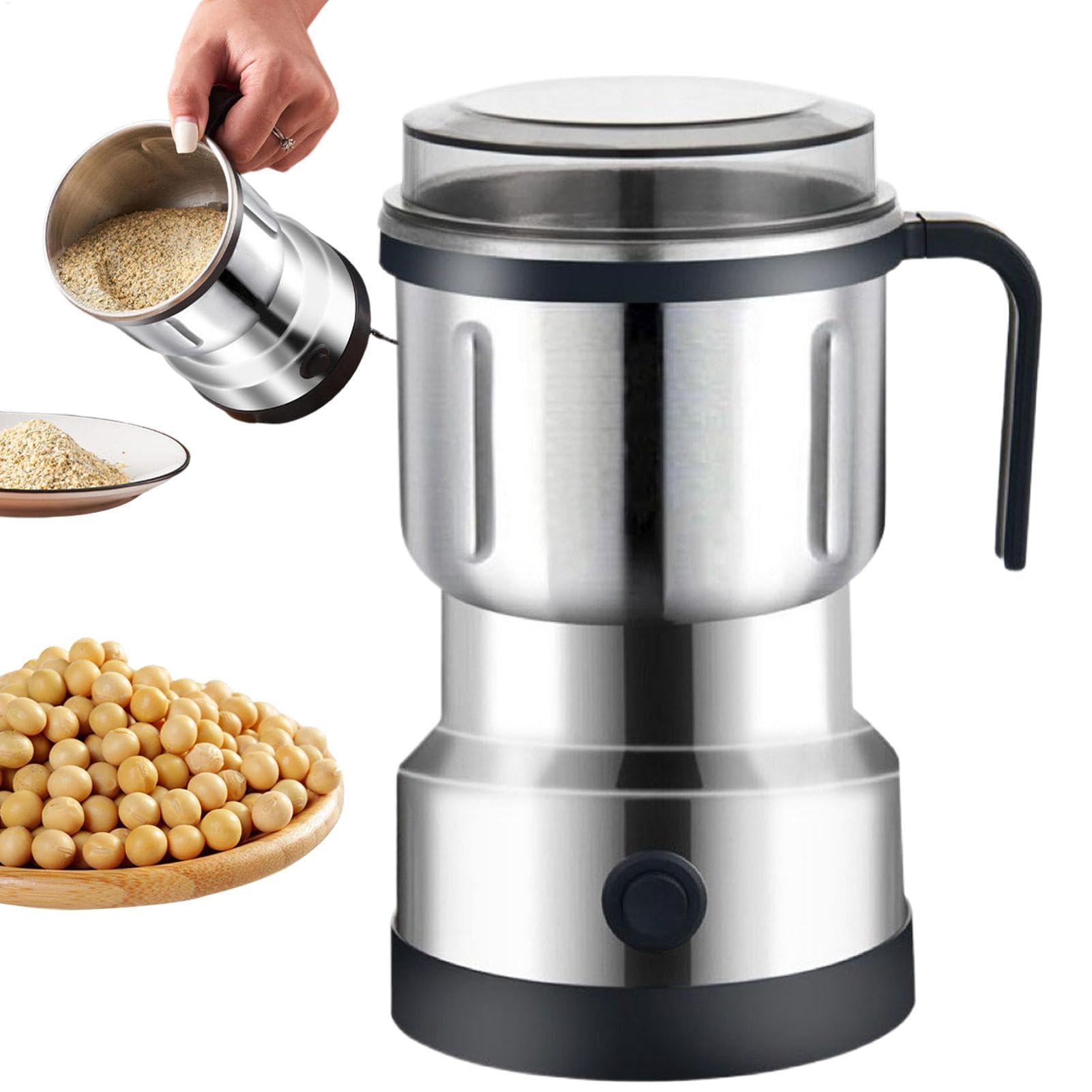 Macinacaffè, macinacaffè elettrico Wancle per fagioli e spezie, lama in acciaio, macinacaffè con spazzola pulita con un pulsante, macinacaffè e spezie extra