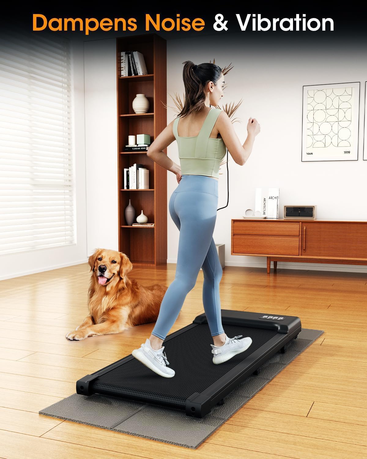 Treadmill Walking Pad Mat for Carpet, for Hardwood Floors, 68x24 Mat for Under Treadmill/Walking pad/Bike on Carpet, 1/4" Thick Exercise Equipment Mat, No Slip, Noise Shock Absorption (Grey)