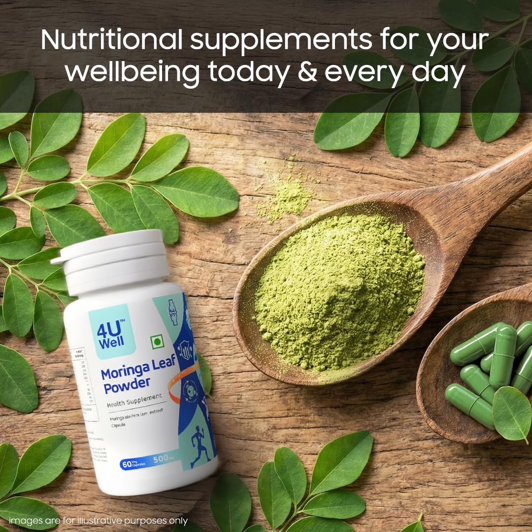 4UWell Moringa Leaf powder 500mg Capsules | High Protein, Iron & Calcium | Immunity, Energy, Detox & Vitality Support | Natural Superfood Daily Nutrition Supplement – 60 Capsules — Amazon image 5