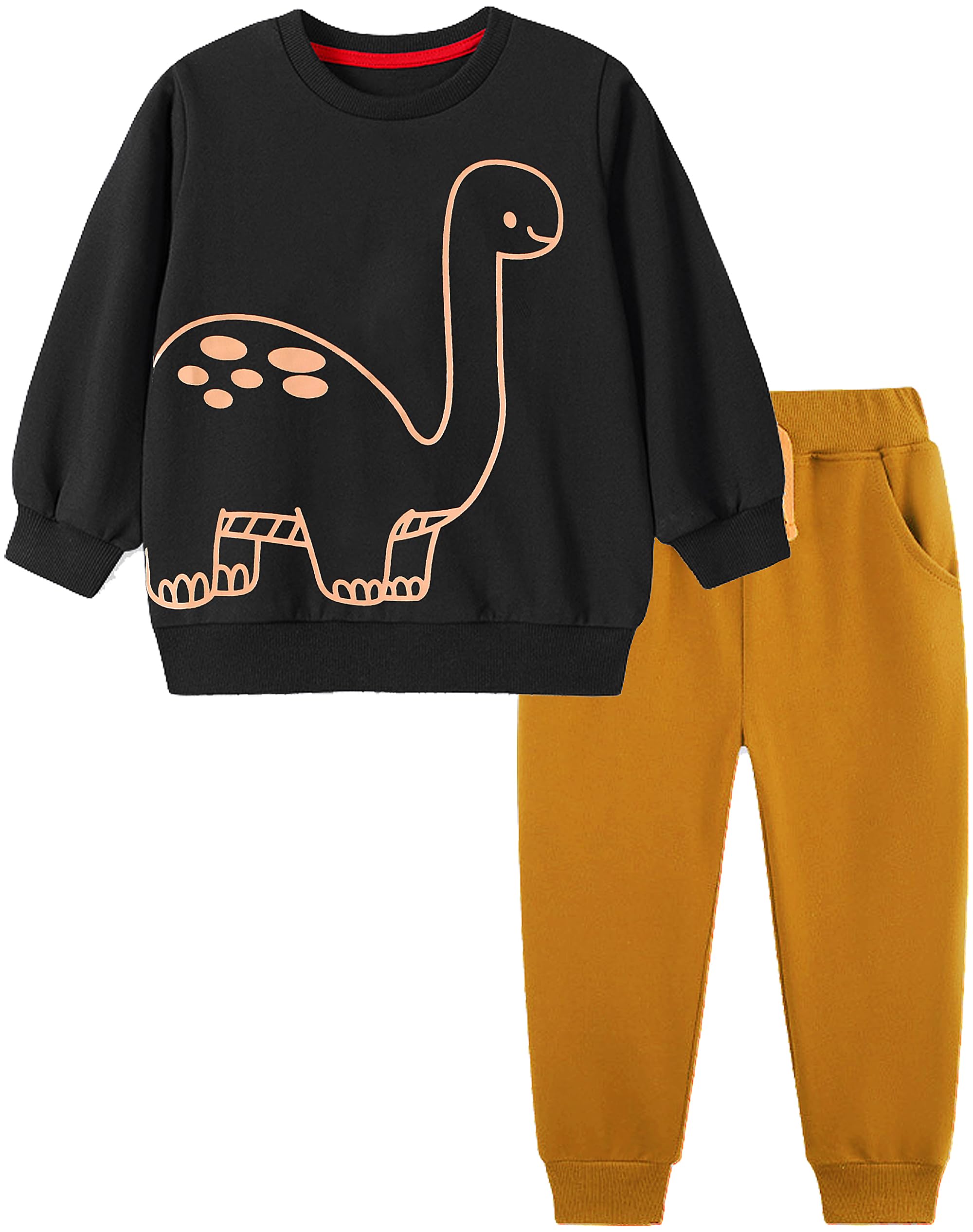 Jungen Bekleidungsset Kleinkinder Langarm Sweatshirt und Hose Dinosaurier Tier Raum Winter Herbst 2-teiliges Baumwolle Outfits Set 1-7 Jahre 92 98 104 110 116 122